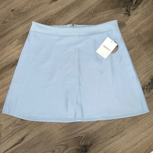 Dusty blue satin skirt